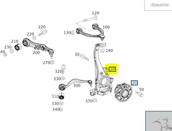 Zwrotnica Mercedes W205 43 AMG C43 W213 Przód Praw